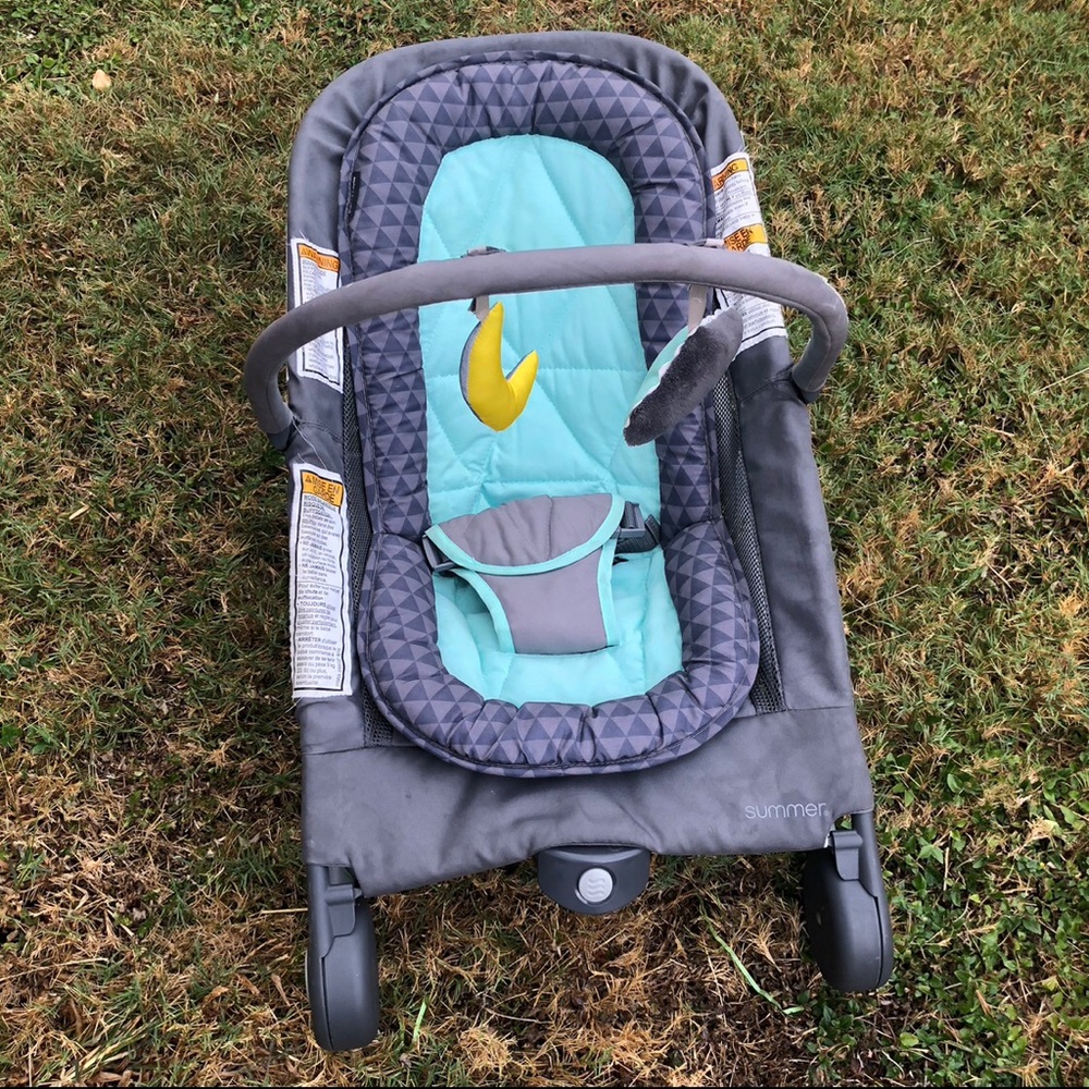 Summer Infant Teal and Gray Baby Bouncer